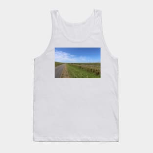 Blue Sky over green North Sea Island Pellworm Tank Top